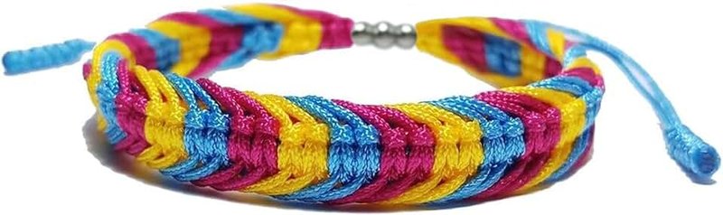 LAMIBEE Bisexual Pansexuality LGBT Proud Love Tibetan Wrist Wrap Bracelet | Amulet and Boho Rope Bracelet Bangles for Women Men Thread for Him and Her