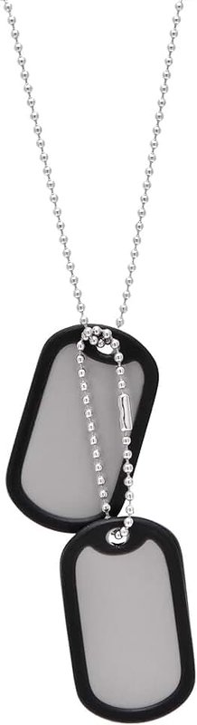 Paialco Paialco 27" Stainless Steel Military Dog Tag Necklace for Men, 28*50mm, Stainless Steel, No Gemstone