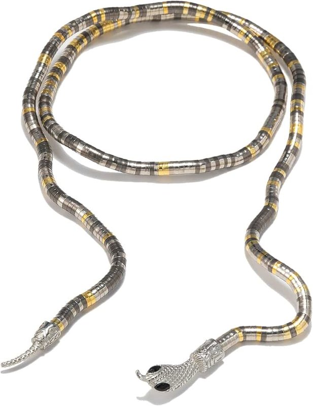 KEHAWK Bendable Punk Snake Necklace Choker Adjustable Snake Bracelet Flexible Wrap Collar Multi-Purpose Medusa Hollween Jewelry for Women