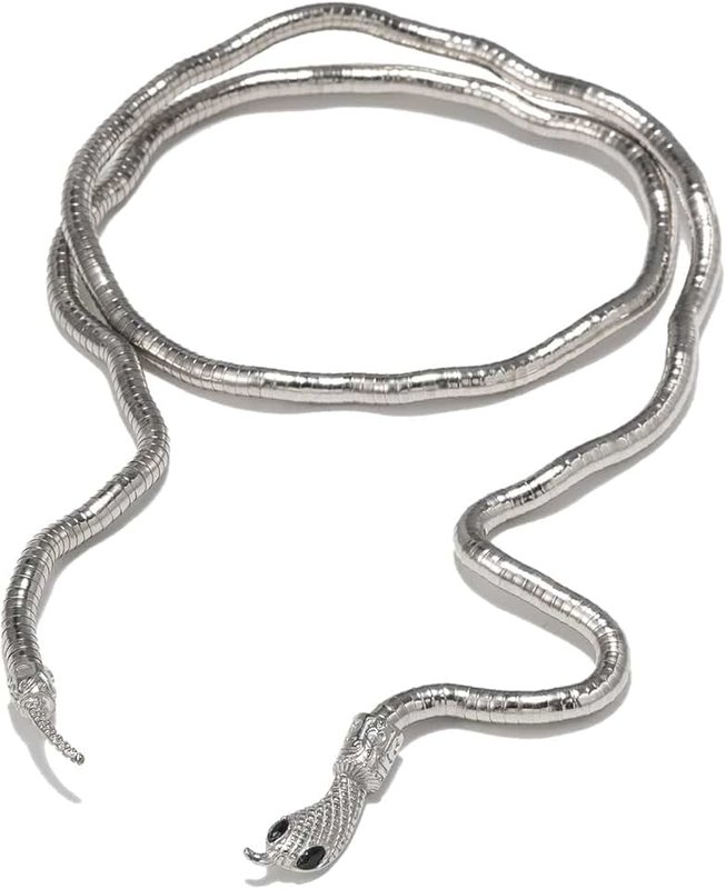 KEHAWK Bendable Punk Snake Necklace Choker Adjustable Snake Bracelet Flexible Wrap Collar Multi-Purpose Medusa Hollween Jewelry for Women