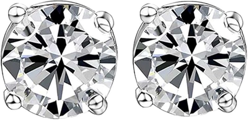 Fancy Combs Magnetic Stud Earrings Non-piercing Zircon Crystal Ear Clip on Earrings Round Square Ear Studs Sets for Women Men Birthday Wedding Anniversary Jewelry