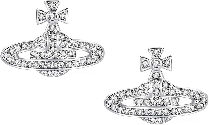 GFLPO Saturn Earrings,Saturn Planet Earring,Aesthetic Earring for Women,Cubic Zirconia Saturn Planet Studs Earring,Space Earrings Jewelry Gifts for Women Girls Teens