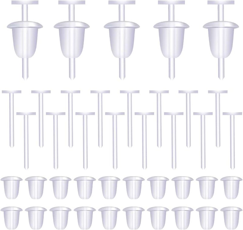 SAVITA SAVITA 100pcs Clear Earrings, Plastic Transparent Earrings Replacements, Clear Ear Pins and Earring Backs for Men Women DIY Supplies, 5mm(50 Pairs)