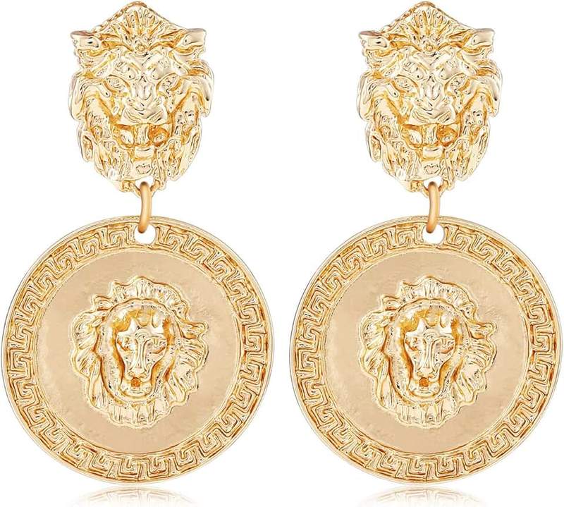 OCCFAE Metal Clip On Earrings Women Gold Clip Earrings For Women Non Pierced Dangle Drop Earrings Statement Retro Fake Earrings Multiple Styles