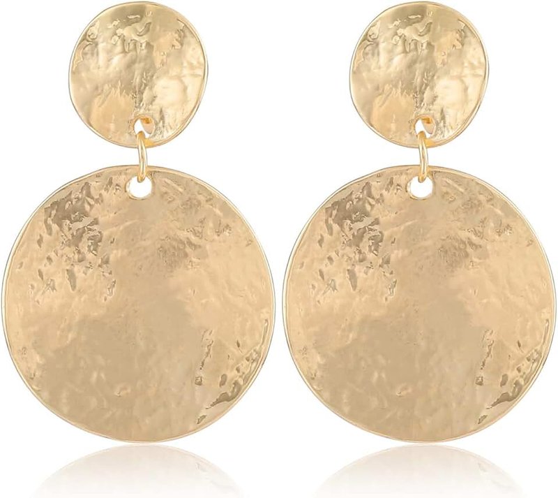 OCCFAE Metal Clip On Earrings Women Gold Clip Earrings For Women Non Pierced Dangle Drop Earrings Statement Retro Fake Earrings Multiple Styles