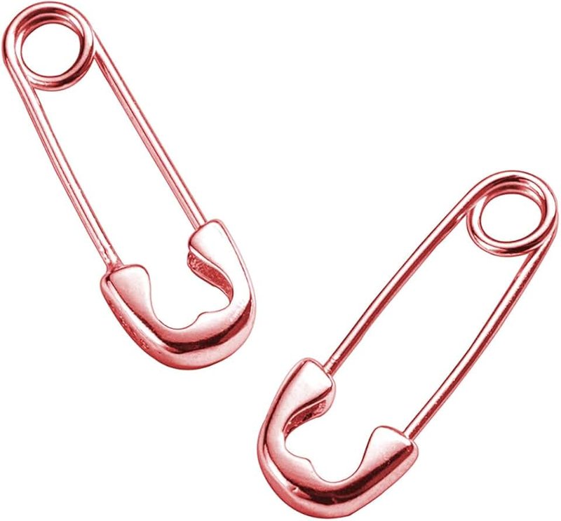 Reffeer 925 Sterling Silver Safety Pin Hoop Earrings Paper Clip for Women Girls Unisex Pin Cuff Earrings