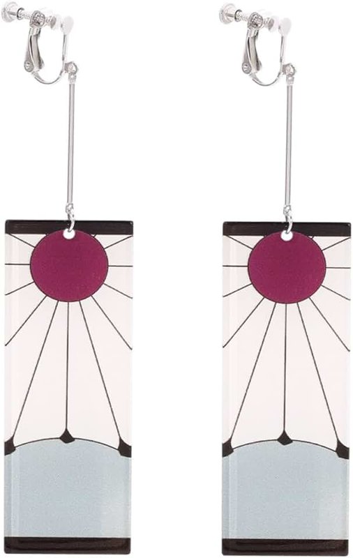 LVGPH Kamado Tanjirou Earrings Japanese Anime Demon Slayer Earrings Cosplay Accessory Prop Animation Secondary Peripheral Earrings Acrylic Personalized Earring Kamado T Fans Gift Anime Enthusiasts Gift