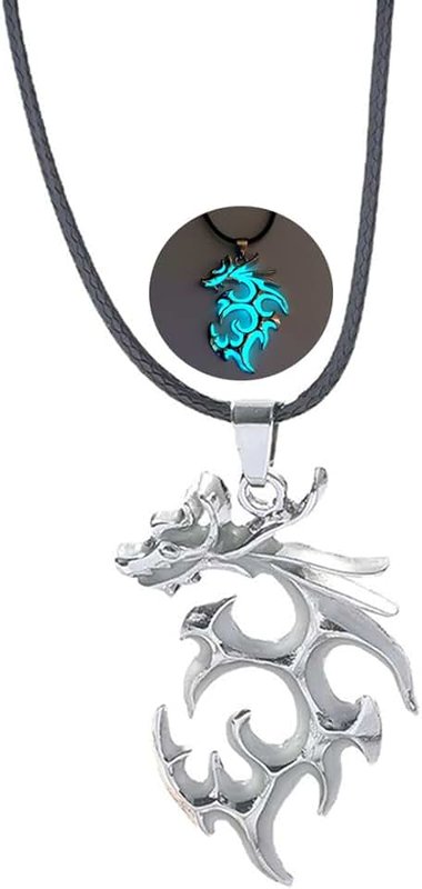 ZMJK Luminous Dragon Pendant Necklace Jewelry Fluorescent Flying Dragon Necklace for Woman
