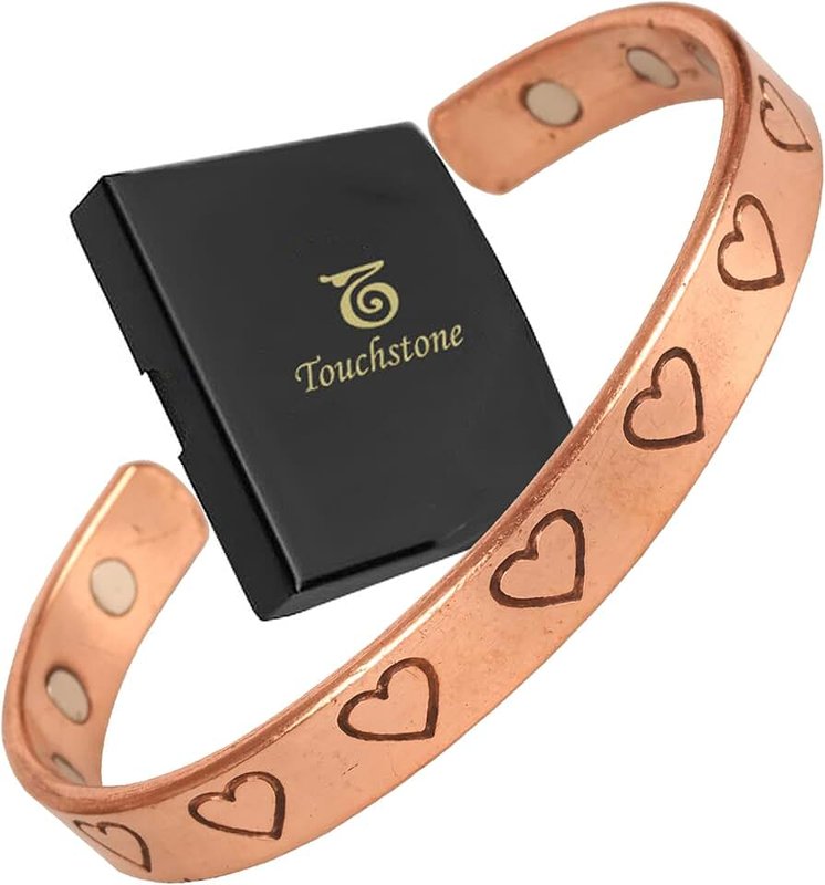 Touchstone Indian Hand Crafted Healing Copper Bracelet Chakra Jewelry Cuff Gift Women Men.