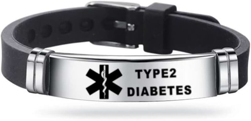 Medical ID Me Medical Alert Silicone Bracelets Emergency Medical Awareness Epilepsy Diabetes COPD Blood Thinner Men Women Stainless Steel Adjustable