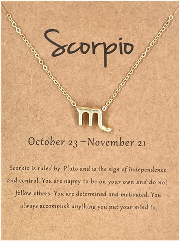 Scorpio Constellation Necklace for Women Girls - Zodiac Sign Pendant Jewelry - Astrology Gift