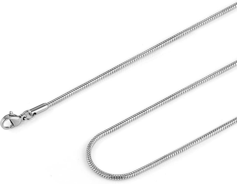 HZMAN Snake Chain Necklace for Men Women Thin Stainless Steel Chain Necklace 16-30 Inch Jewelry Gift