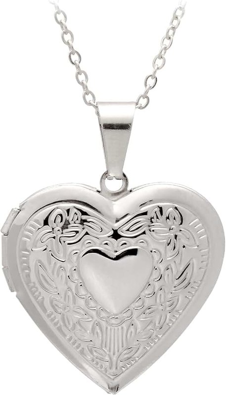Paialco Stainless Steel Heart Shaped Locket Pendant Necklace for Women