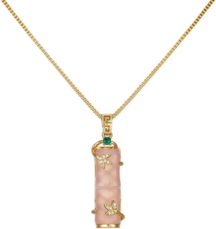 Jacruces Jade Necklace for Women Jade Jewelry for Women Jade Crystal Necklace 18K Gold Plated Jade Pendants for Women