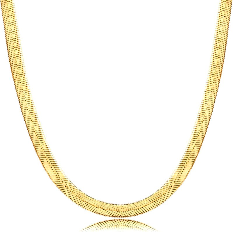 DEARMAY 14K Gold Necklaces for Women, Dainty Layered Gold Herringbone Choker Necklace for Women Thin Chunky Snake Chain Necklaces Jewelry for Teen Girl Gifts