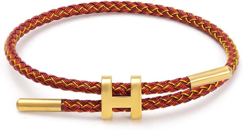 SPOMUNT Bracelets Fashion for Women Adjustable Bracelet, Gold-plated Buckle Design Titanium Steel Wire Rope Jewelry