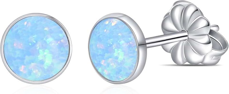 limerencia Pure Titanium Hypoallergenic Earrings | Opal Stud Earrings | Minimalist,Implant Grade | Suitable for Sensitive Ears Delicate Jewelry