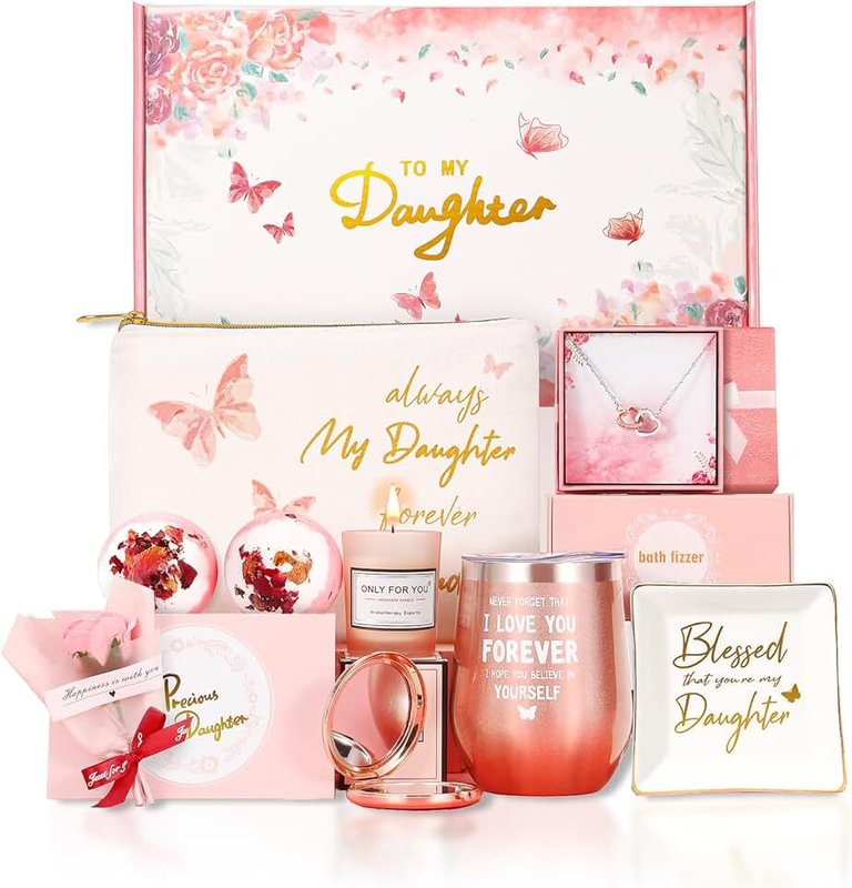 ELSEULAR Daughter Gifts from Mom, Birthday Gifts Basket for Grown Daughter Adult, SPA Heartfelt for Women and Girls from Mom Dad, Gift Box Sets for Graduation Congratulations Christmas Holidays