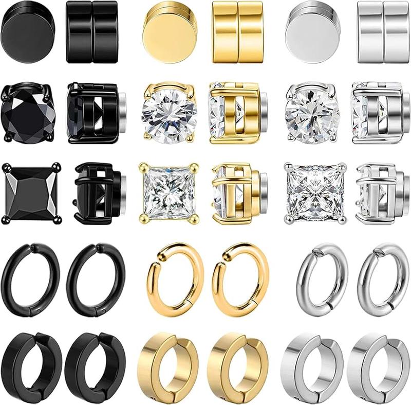 NEWITIN 15 Pairs Magnetic Stud Earrings for Girls Clip on Earrings Hypoallergenic Earrings Non Piercing Girls Earrings Cute Magnetic Earrings for Kids Women