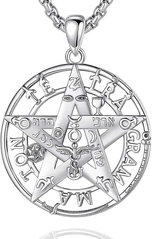 CELESTIA CELESTA 925 Silver Pentagram Pentacle Tetragrammaton Pendant Necklace for Women Men Talisman Jewellery Wicca Gifts for Her Him
