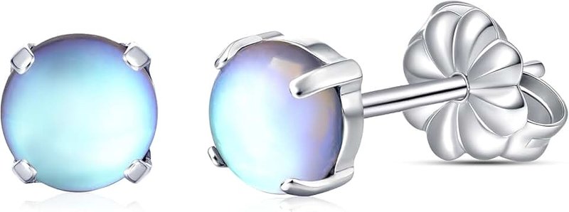 limerencia Pure Titanium Hypoallergenic Earrings，Opal/Moonstone/Cat's Eye/Blue Turquoise Stud Earrings, Implant Grade|Delicate Jewelry For Sensitive Ears