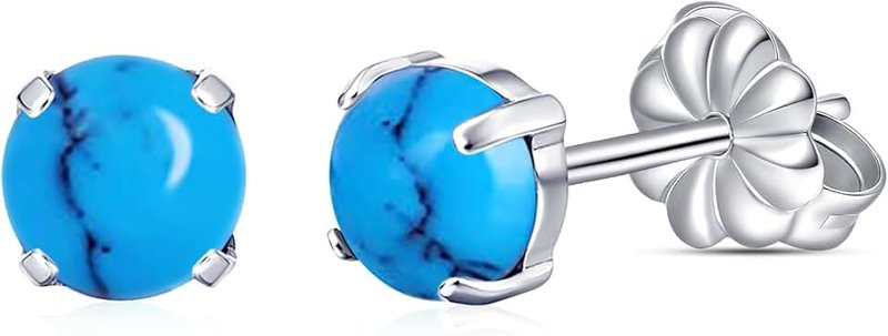 limerencia Pure Titanium Hypoallergenic Earrings，Opal/Moonstone/Cat's Eye/Blue Turquoise Stud Earrings, Implant Grade|Delicate Jewelry For Sensitive Ears
