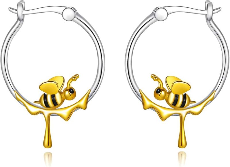 Fryneauy Cute Animal 925 Sterling Silver Hoop Earring Hypoallergenic S925 Jewellery Gift for Women Girls