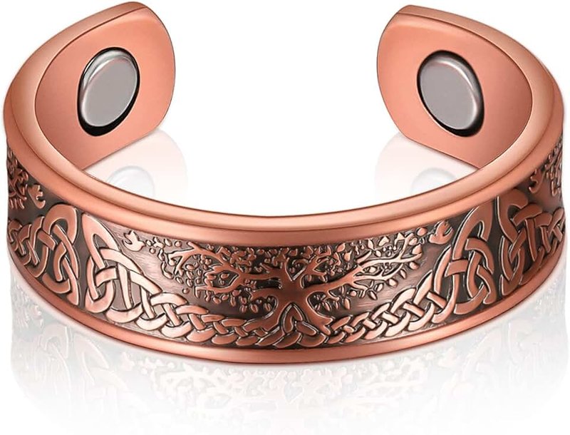 Jadive Magnetic Copper Ring Made of Pure Copper, Adjustable Rings for Men and Women, Magnetic Ring with Strong Magnets, Magnetic Finger Ring for Mother, Wife, Daughter, Women's Day, Birthday Gift