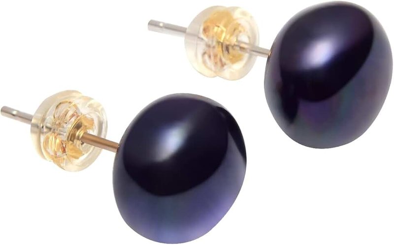 HUGE TOMATO 8mm Freshwater Pearl Stud Earrings Real Pearl Stud 4 Cloors Available