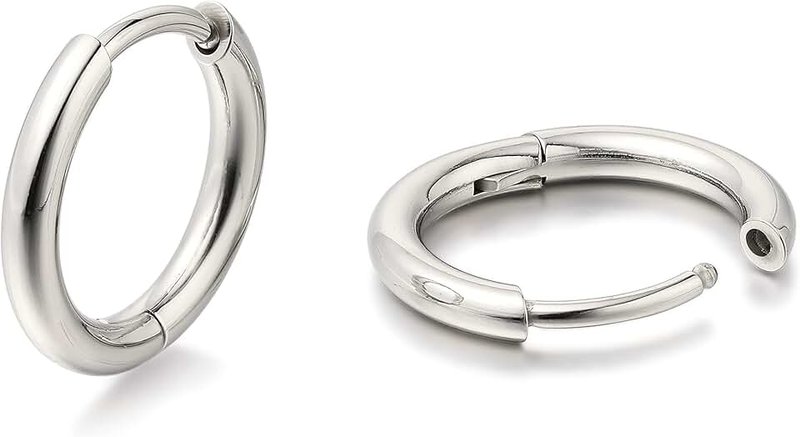 limerencia Hypoallergenic G23 Pure Titanium Small Huggie Hoop Earrings, Lightweight Cartilage Hoops 5A Cubic Zirconia Cuff Piercing Jewelry for Women Girls Teen