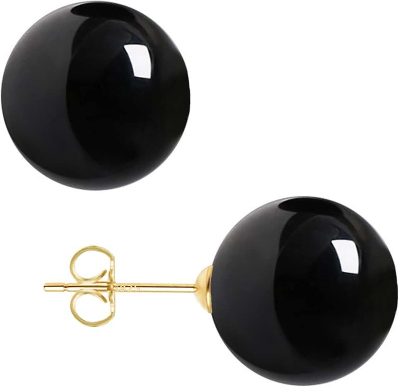 EFTKOY 18K Gold Plated Sterling Silver Round Stud White Shell Pearl Earrings,Hypoallergenic to Sensitive Ears