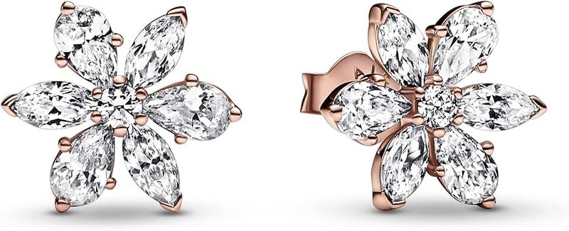 PANDORA Pendientes Pandora de botón 282407C01 Timeless, One size, Rose Gold, Cubic Zirconia