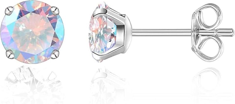 limerencia Hypoallergenic Titanium Earrings, Pure Titanium Implant Grade, Suitable for Sensitive Ears with Birthstone Crystals CZ Simulated Diamonds