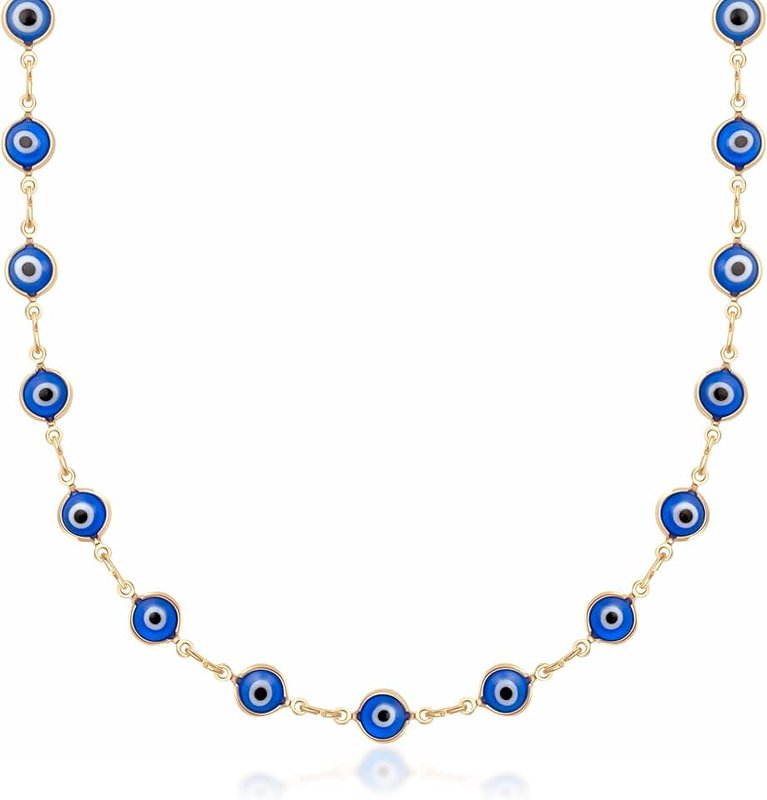 Barzel 18K Gold Plated Evil Eye Necklace - Made In Brazil
