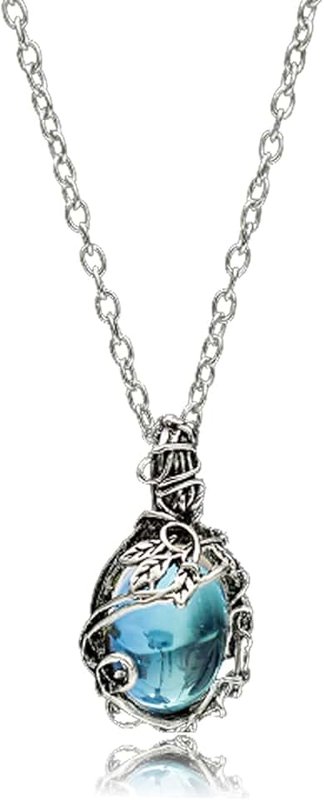 KAYZON Moonstone Pendant Necklace for Women,Labradorite Pendant Necklaces,Teardrop Crystal Gemstone Jewelry Gift Vintage Silver Necklace New Beginnings Rainbow Moonstone, Stone, Moonstone,Crystal,Labradorite