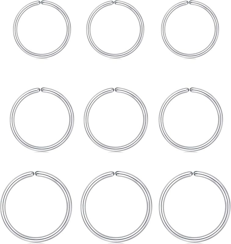 MODRSA Nose Rings Hoops Hoop Nose Ring Nose Hoops 22g 20g 18g Cartilage Hoop Earring Thin Cartilage Earring Hoop Helix Hoop Earring Small Hoop Earrings for Cartilage Tragus Hoop Earring Lip Hoop