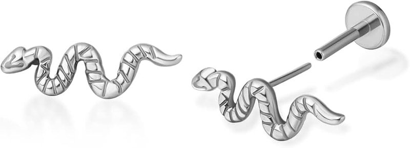 limerencia G23 Hypoallergenic 18g Flat Back Stud Earrings | F136 Implant Grade Titanium Press Fit Threadless Push Pop in Cartilage Helix Labret Lip Monroe Tragus Piercing Studs