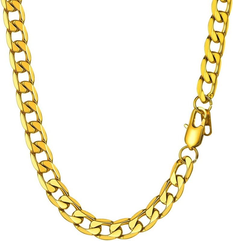 PROSTEEL Cuban Link Chain Necklace for Men Women Stainless Steel/Black/18K Gold Plated Necklaces Jewelry 4mm-13mm 14-30inch Come Gift Box