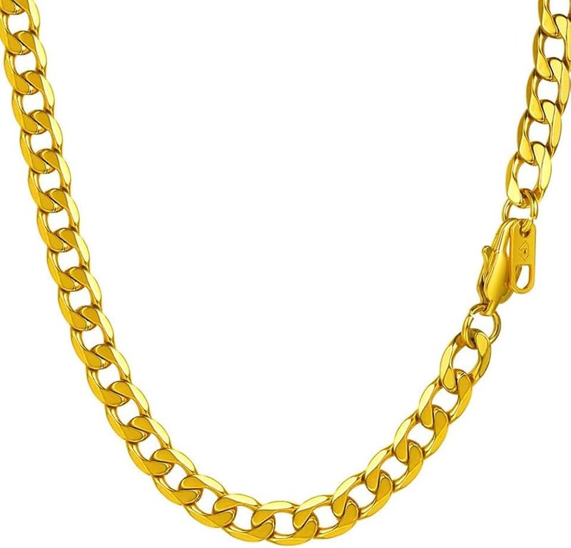 PROSTEEL Cuban Link Chain Necklace for Men Women Stainless Steel/Black/18K Gold Plated Necklaces Jewelry 4mm-13mm 14-30inch Come Gift Box