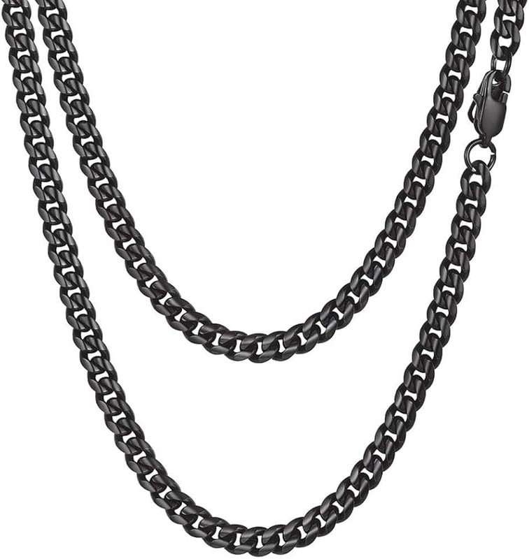 PROSTEEL Cuban Links Chain for Men Women Stainless Steel Necklace Black/Gold/Silver Necklaces 4.8mm-14mm 14-30inch Come Gift Box