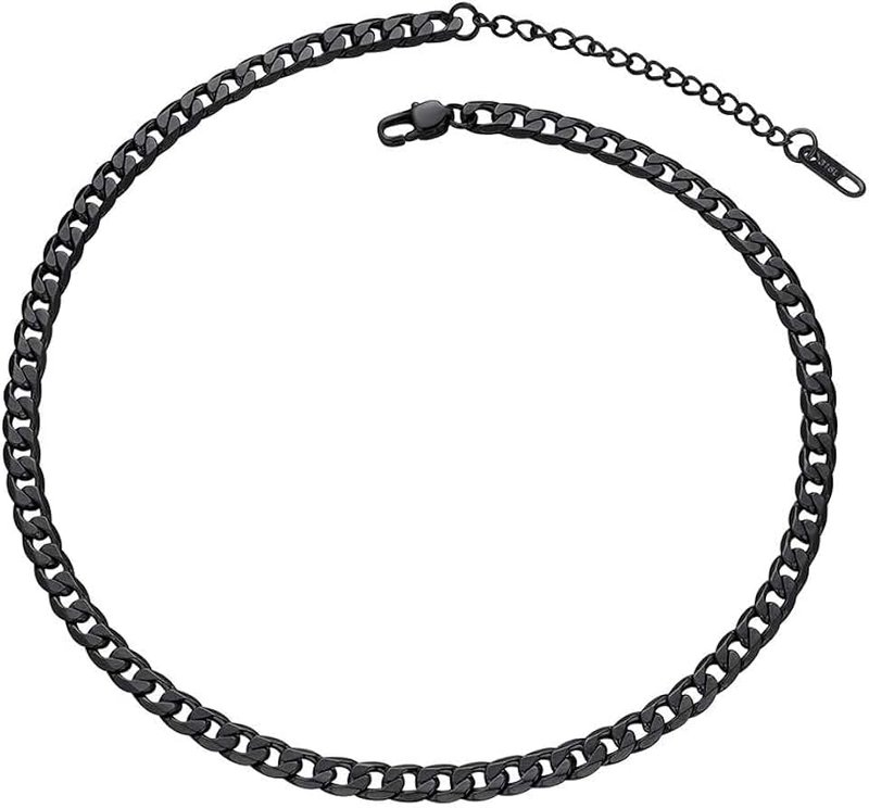 PROSTEEL Cuban Link Chain Necklace for Men Women Stainless Steel/Black/18K Gold Plated Necklaces Jewelry 4mm-13mm 14-30inch Come Gift Box
