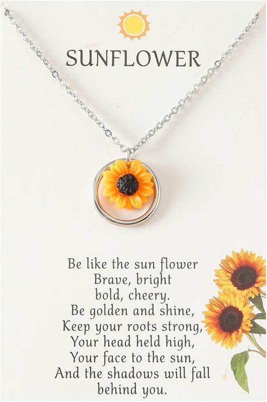 Kilener Sunflower Necklaces for Women Inspirational Sunflower Gifts for Women Christmas Birthday Gift for Daughter Best Friends Motivation Sunflower Necklace