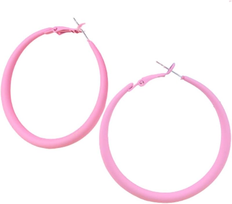 KIFEDSLJ 80s Hoop Earrings Colorful Hoop Earrings Large Retro Exaggerated Round Hoop Earrings for Women Girls Jewelry