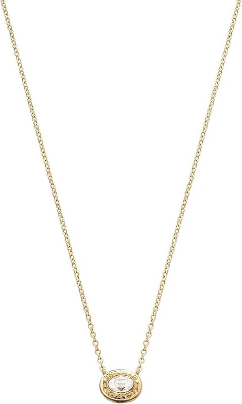 COACH Signature Logo Stone Pendant Necklace