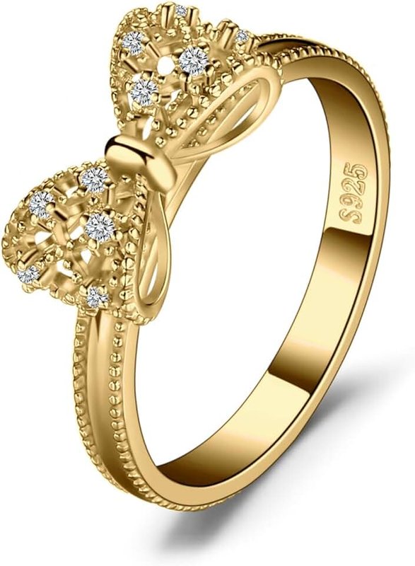 JewelryPalace 14k White Yellow Rose Gold Plated 925 Sterling Silver Rings for Women, Cubic Zirconia Promise Rings for Her, Stackable Wedding Bands Rings for Women Infinity Forever Love Knot Ring
