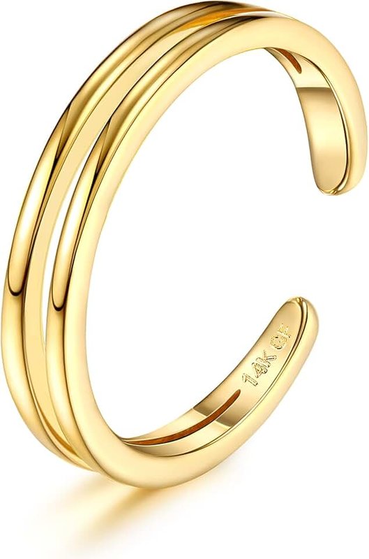 Jstyle 14k Gold Filled Toe Rings for Women Adjustable Toe Ring Band Rings Cubic Zirconia Daisy Flower Toe Rings Summer Beach Foot Jewelry ClimeCo Certified