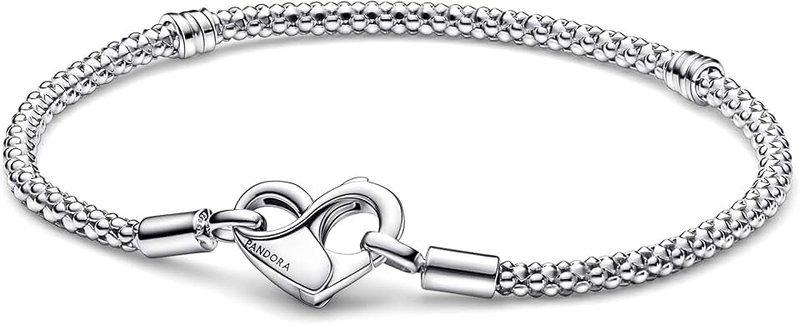 PANDORA Women's Charm Bracelet 925 Silver Rivet Chain 592453C00, 925 silver