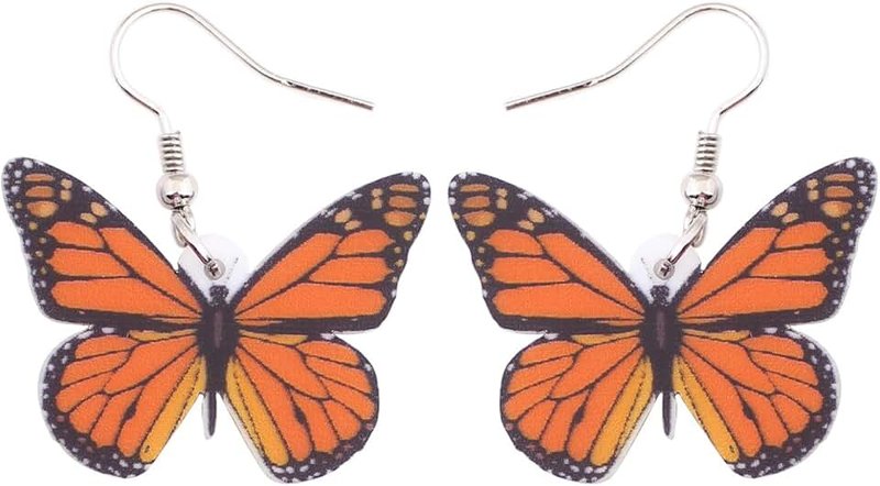 LONYOO Acrylic Colorful Butterfly Earrings Dangling Drop Jewellery Spring Summer Gifts for Women Girls Charms