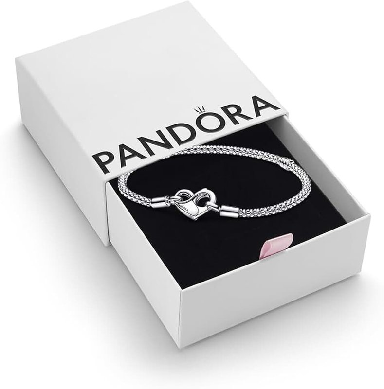 PANDORA Women's Charm Bracelet 925 Silver Rivet Chain 592453C00, 925 silver