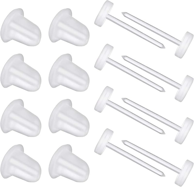 Bremorou 100 Pair Plastic Clear Earrings for Surgery, Work, Sports - Invisible Silicone Stud Replacements for Women and Men